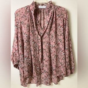 Petal + Pup Women’s Floral Long Sleeve Mauve Blouse Size M